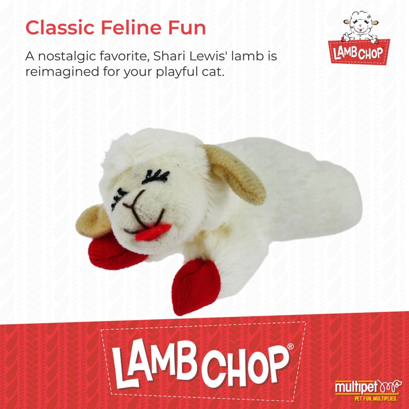 Multipet Lamb Chop Cat Plush Toy w/Catnip - Small Cat Chew Toy for All Cats - Extra Soft Plush Cat Toy - Stuffed Animal Kitten Toy for Cuddling & Playing - Cute Pet Toy (4â€, Cream) - Image 2